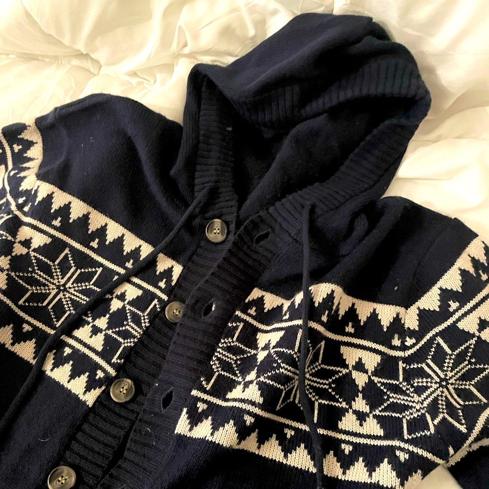 Hooded holiday winter sweater